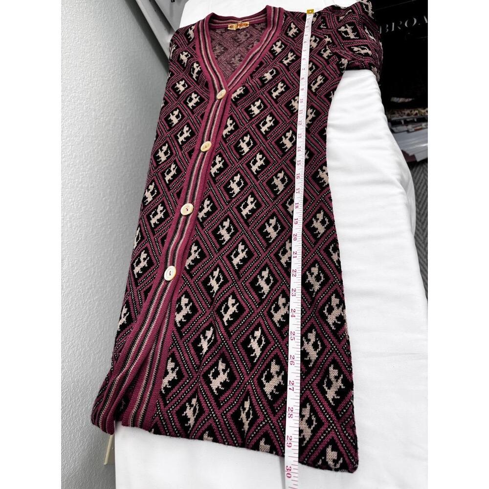 Antony Glasgow Scottie Pattern Button Down VNeck  Knit Cardigan Womens Vintage - Picture 9 of 10
